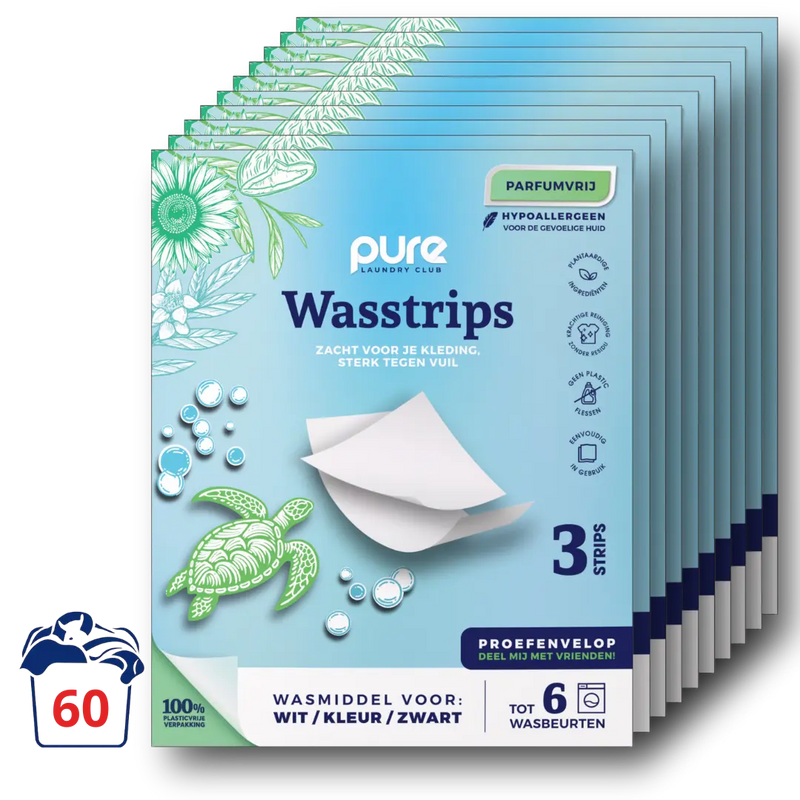 Wasstrips proefenvelop parfumvrij 10 stuks