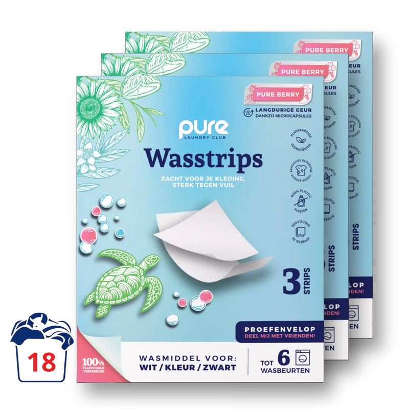 Wasstrips proefenvelop Pure Berry 3 stuks