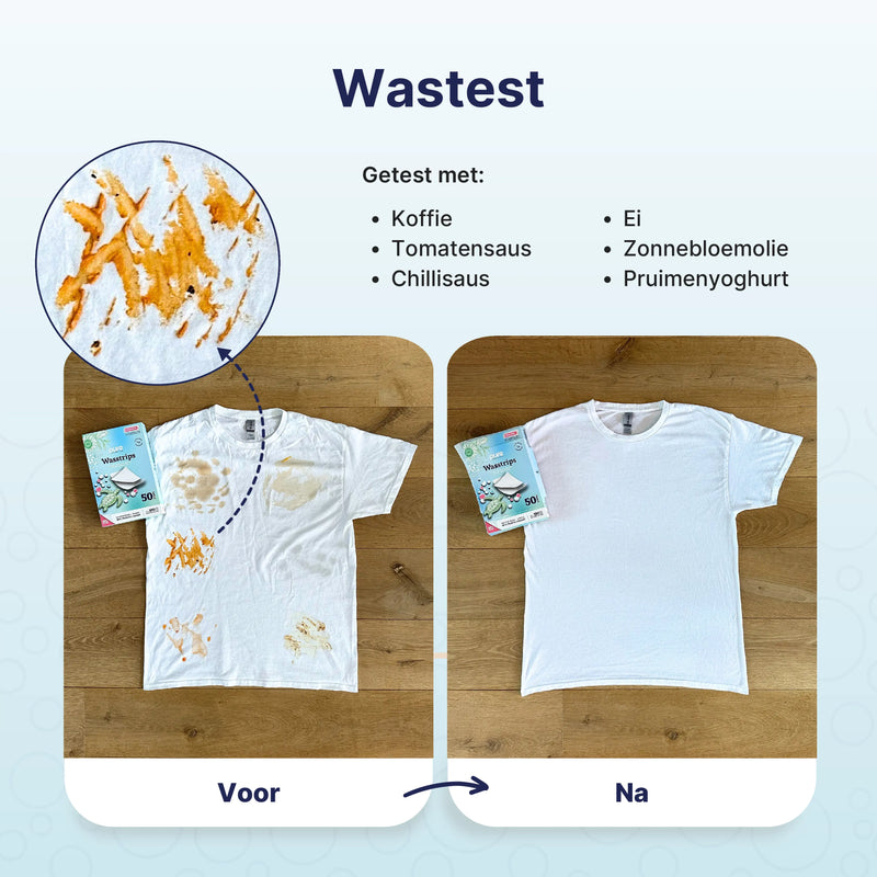 Wasstrips wastest | voor en na